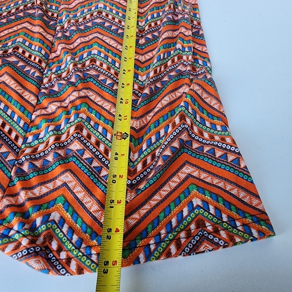 Bobbie Brooks Ladies Maxi Long Boho Dress Orange Blue Halter Tie Back Straps L - Picture 10 of 10